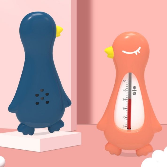 ペンギングッズ・ペンギン型安全感温浮遊式湯温計