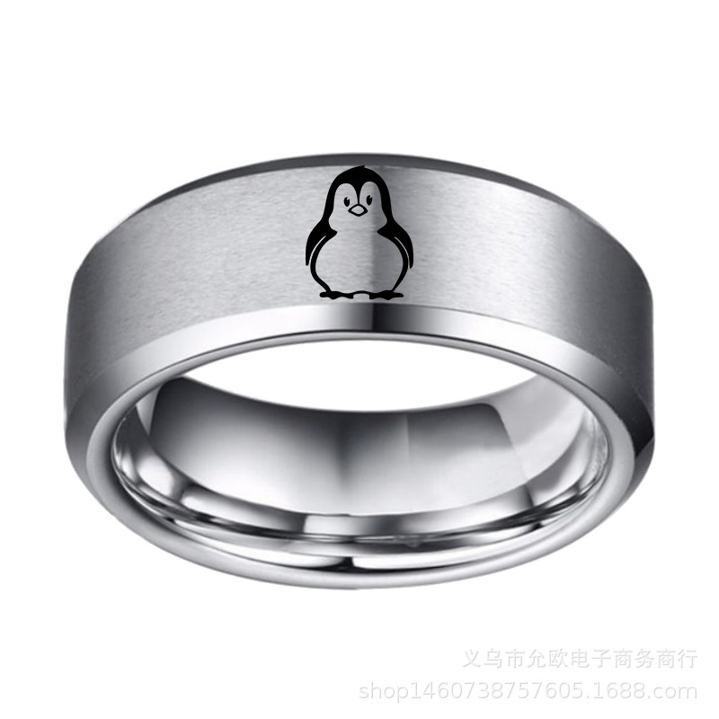 ペンギン刻印入りファッションリング