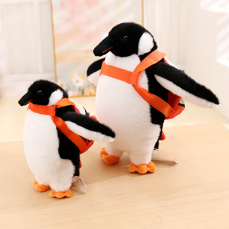ペンギングッズ・ペンギンぬいぐるみ リュック姿のジェンツーペンギンぬいぐるみ