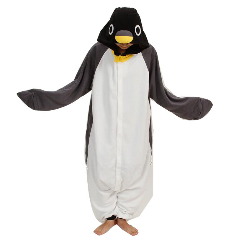 ペンギングッズ・ペンギンぬいぐるみ ペンギン全身着ぐるみフード付きつなぎ服