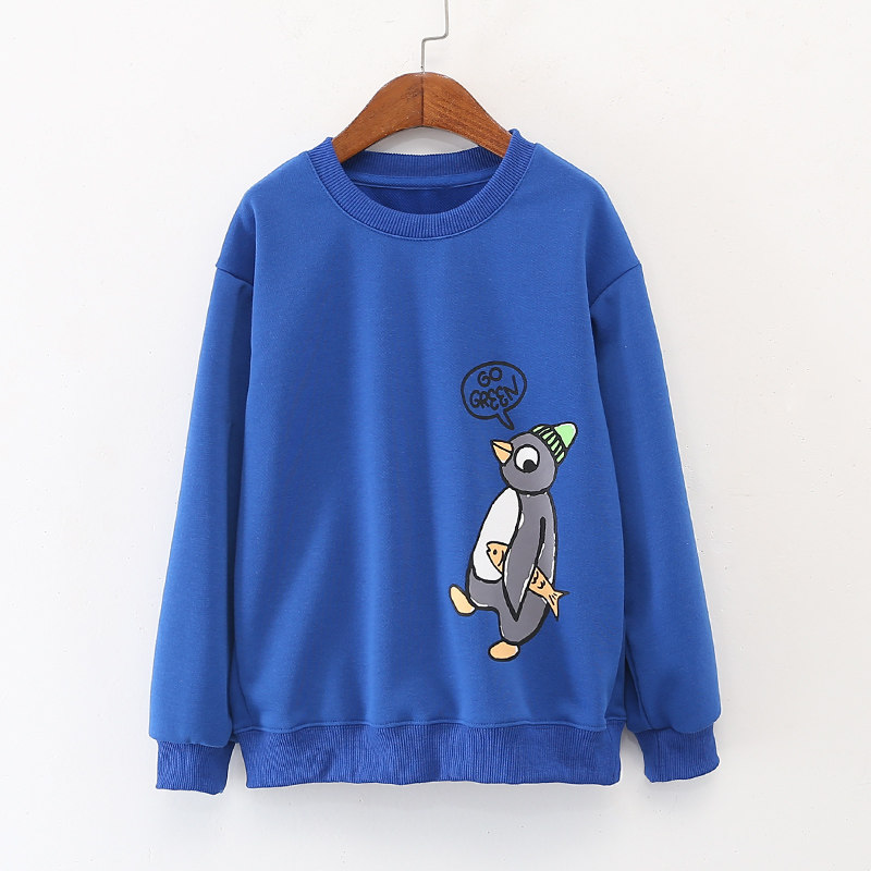 ペンギングッズ・ペンギンぬいぐるみ ニット帽ペンギン刺繍トレーナー