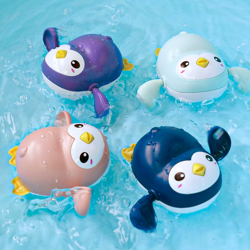 ペンギングッズ・ペンギンぬいぐるみ ぜんまい式水遊びペンギン泳ぐおもちゃ4個セット