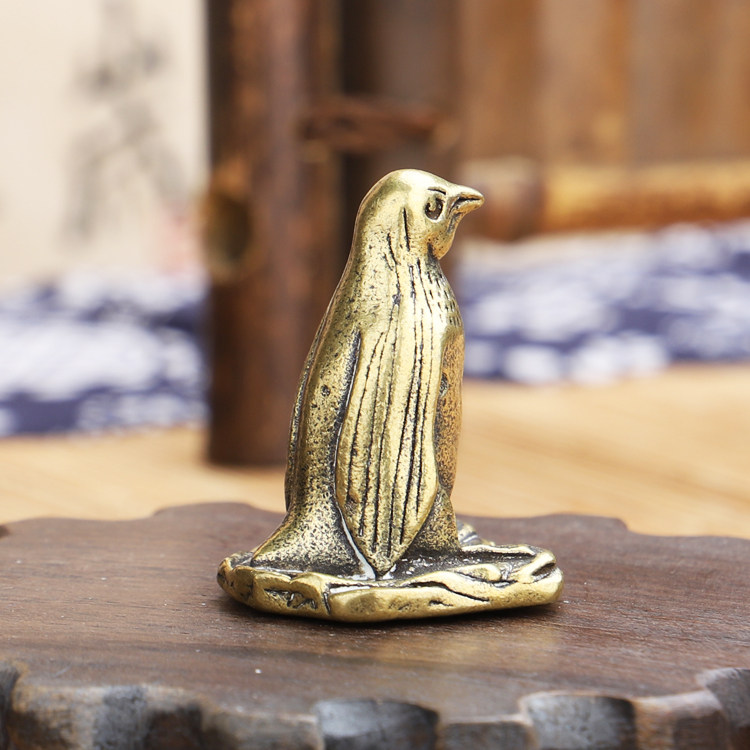 ペンギングッズ・ペンギンぬいぐるみ 金属製ペンギン置物ミニチュアフィギュア