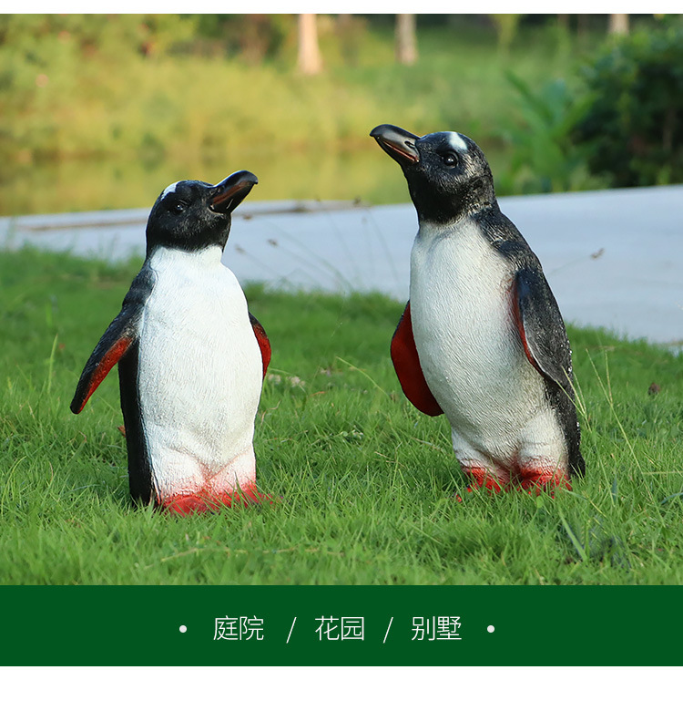 ペンギングッズ・ペンギンぬいぐるみ 本格仕上げキングペンギン親子の群れ置物