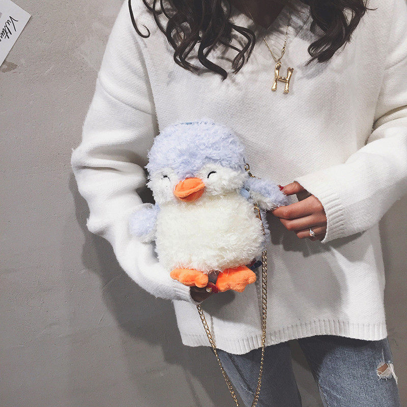 ペンギングッズ・ペンギンぬいぐるみ ペンギンぬいぐるみチェーン付きポシェット