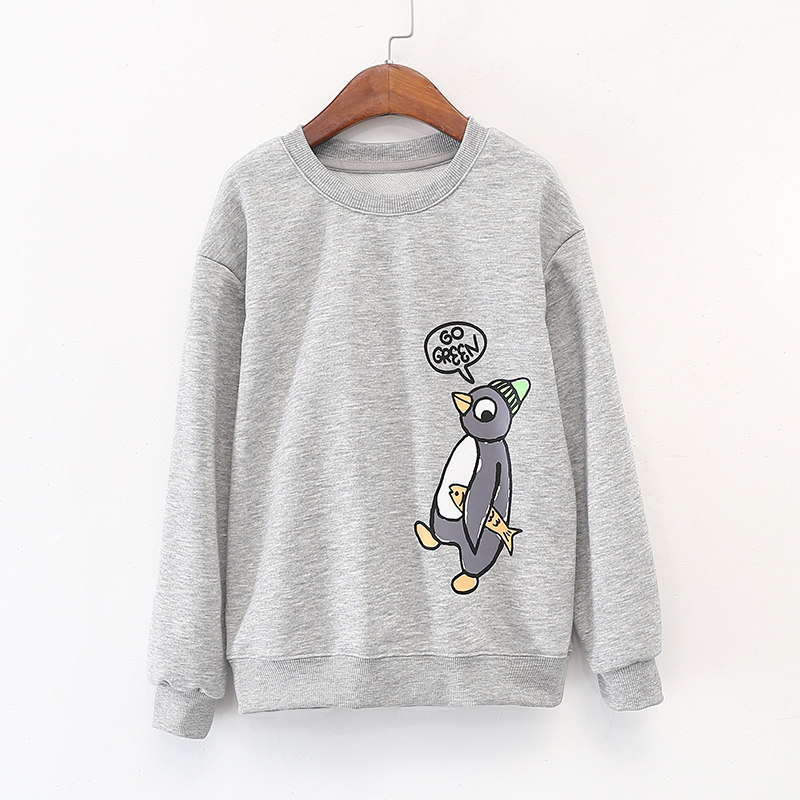 ペンギングッズ・ペンギンぬいぐるみ ニット帽ペンギン刺繍トレーナー