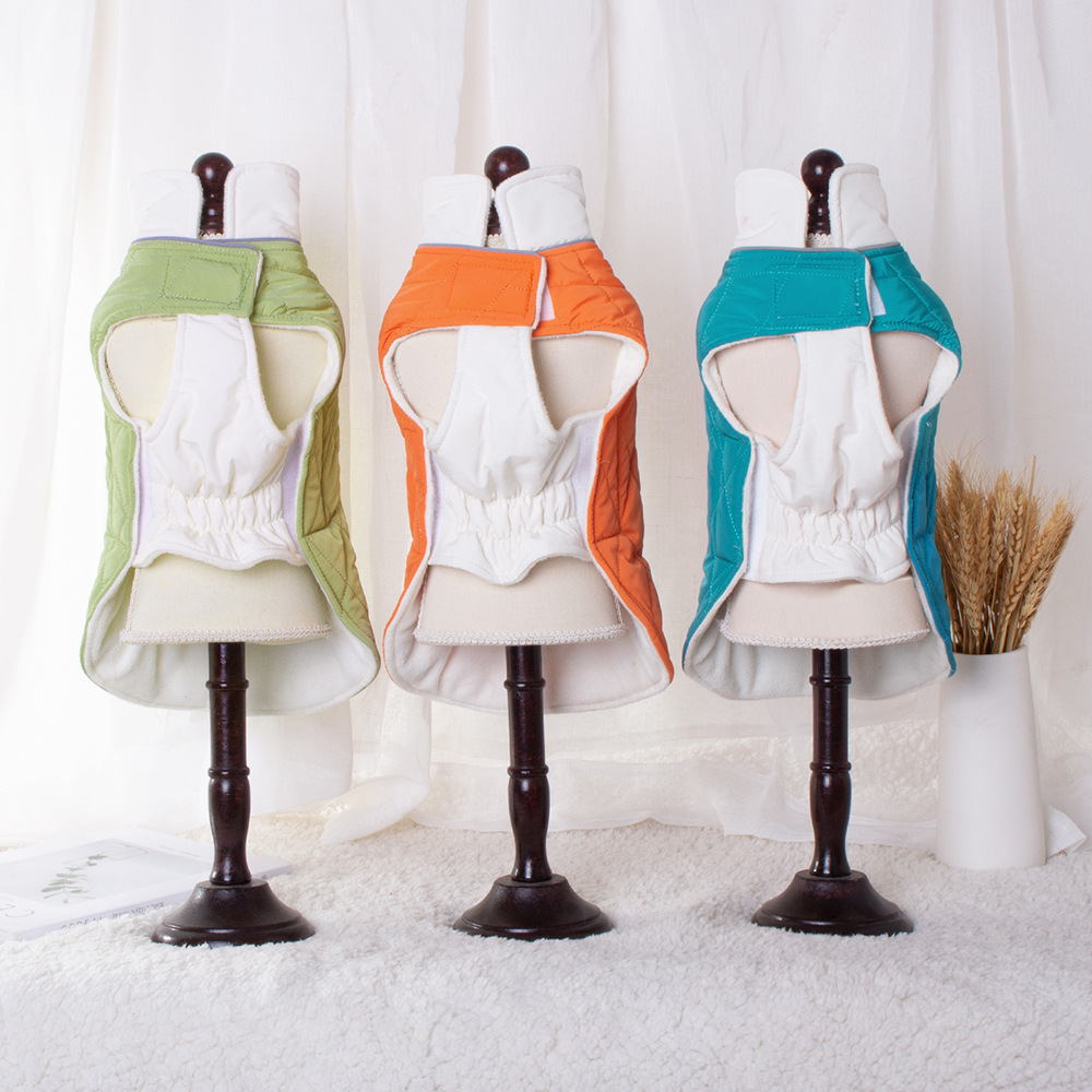 犬服 キルティング風リボン付きポケットベスト