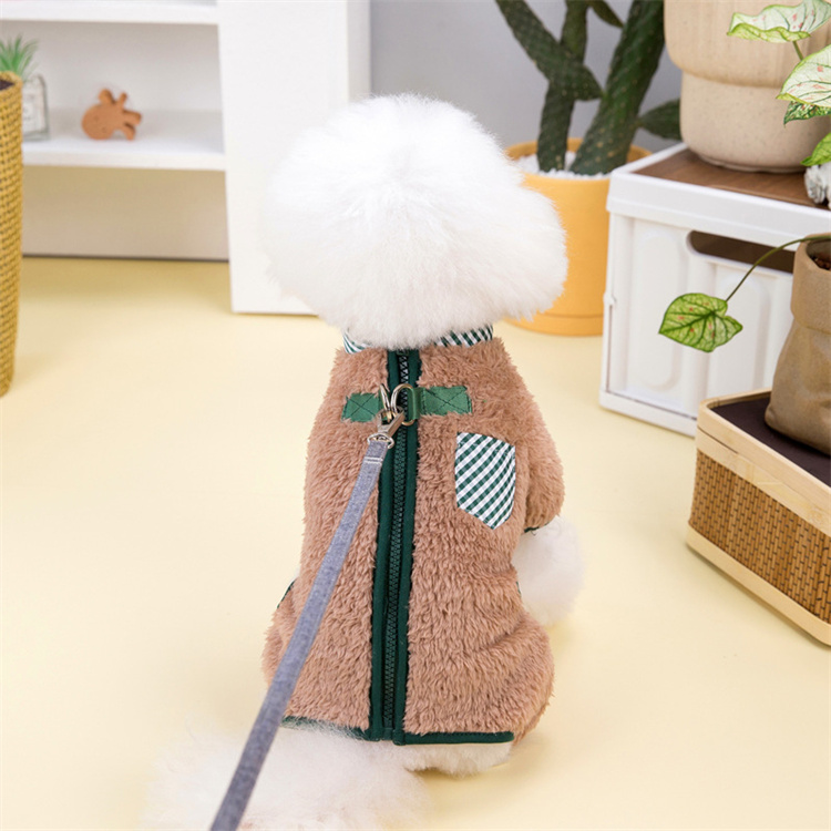犬服 小型犬用もこもこ暖かベスト秋冬