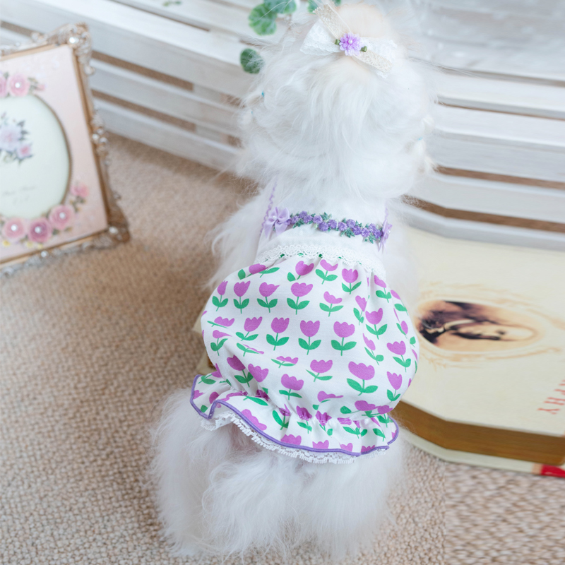 犬服 花咲く庭園 プリンセスワンピース
