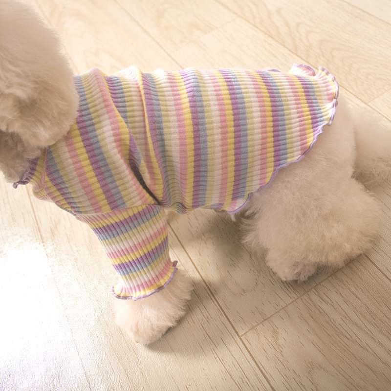 犬服  ワンちゃん用パステルボーダーシャツ