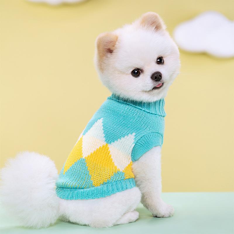 犬服 愛情ハート模様ドッグニット