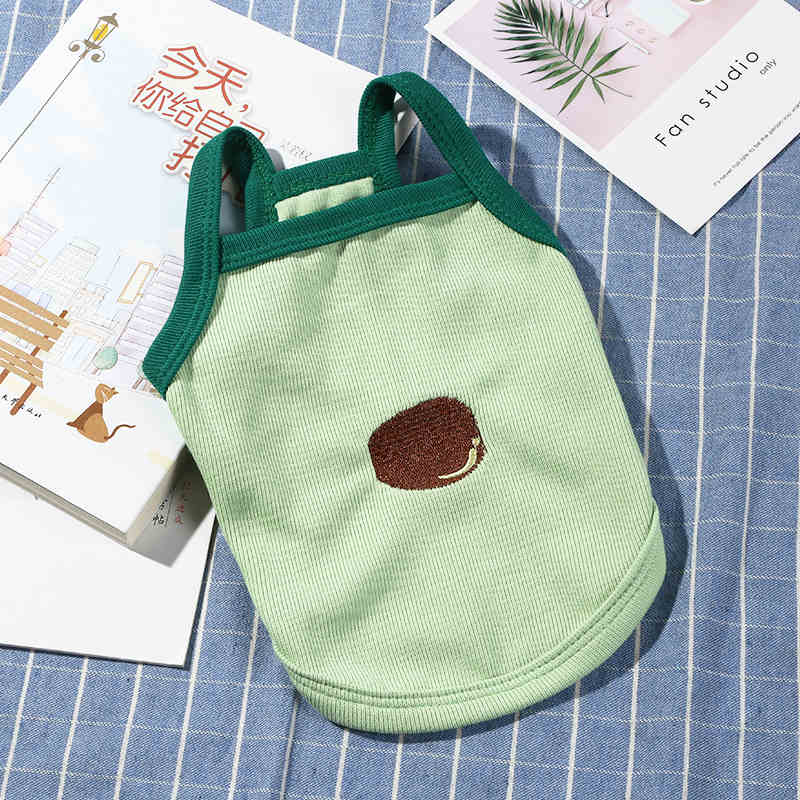 犬服 小花刺繍ワンポイントタンクトップ型犬服