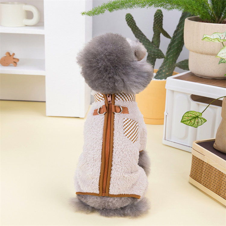 犬服 小型犬用もこもこ暖かベスト秋冬