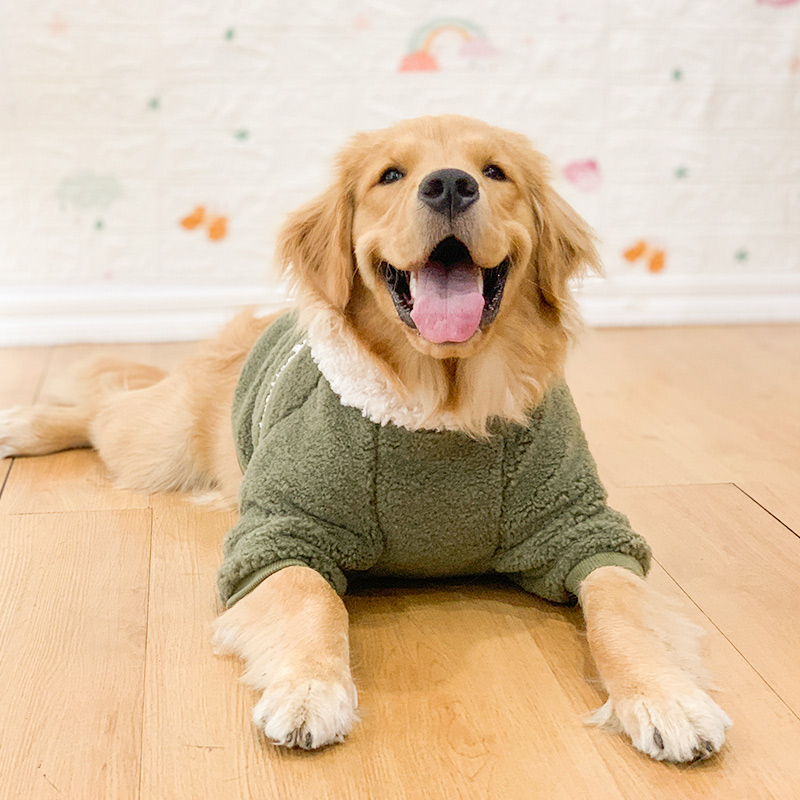 犬服 もこもこボア裏地付き暖か防寒四本足犬服
