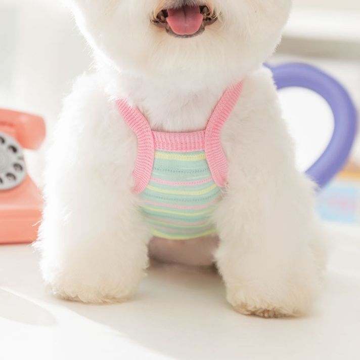 犬服 うさぎポケットストライプタンクトップ