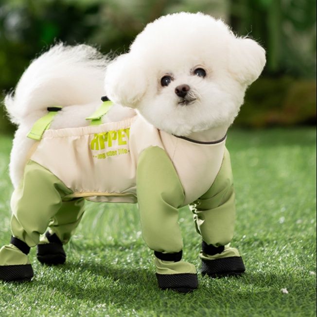 犬服 お出かけ快適四足つなぎ