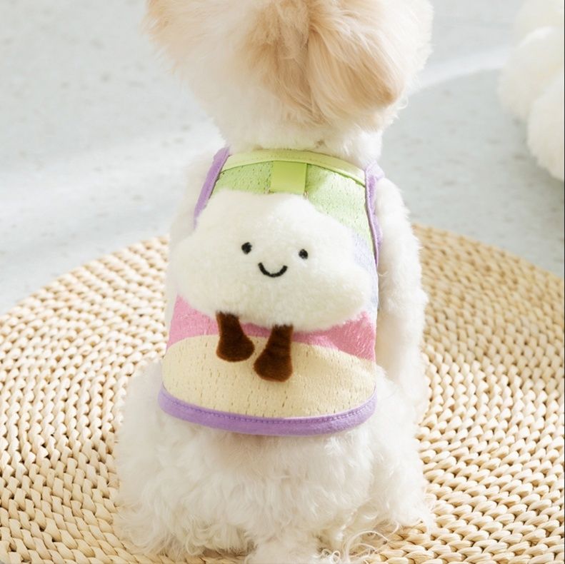 犬服 にこにこ雲さんタンクトップ