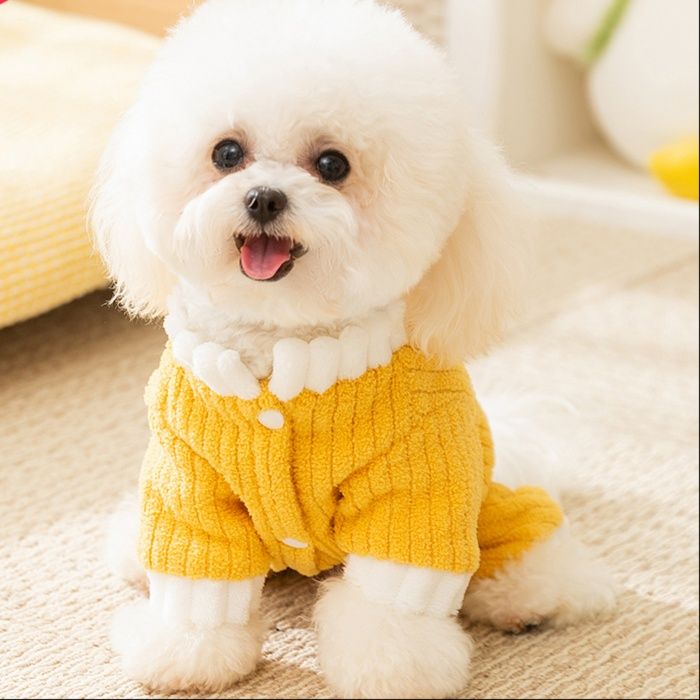 犬服 もこもこ立体編みトレーナー