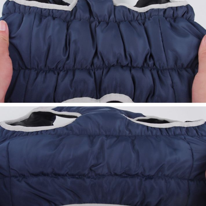 犬服 足通し穴付き中綿入り防寒ダウンベスト