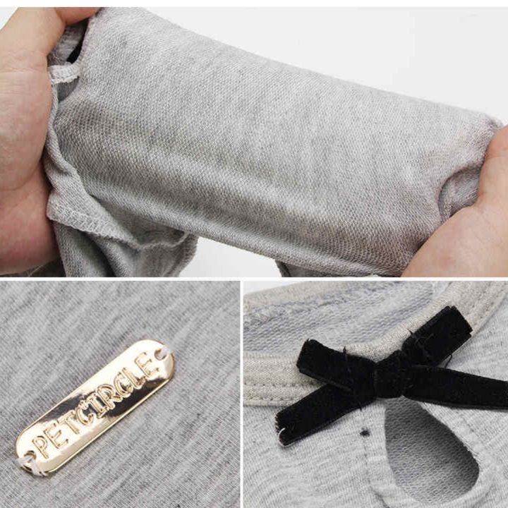 犬服 首元リボン付きシンプルデイリー犬用Tシャツ