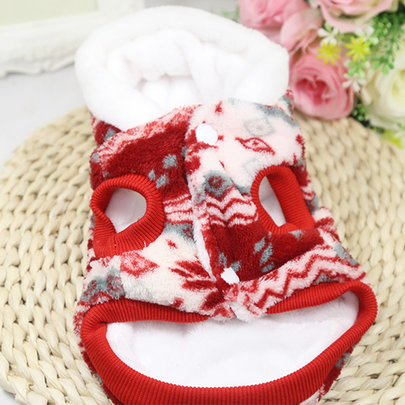 犬服 北欧幾何学模様のもこもこボンボン付きパーカー