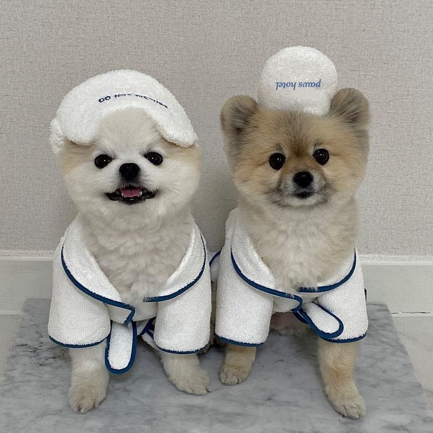 犬服 もこもこスパ風バスローブパジャマ