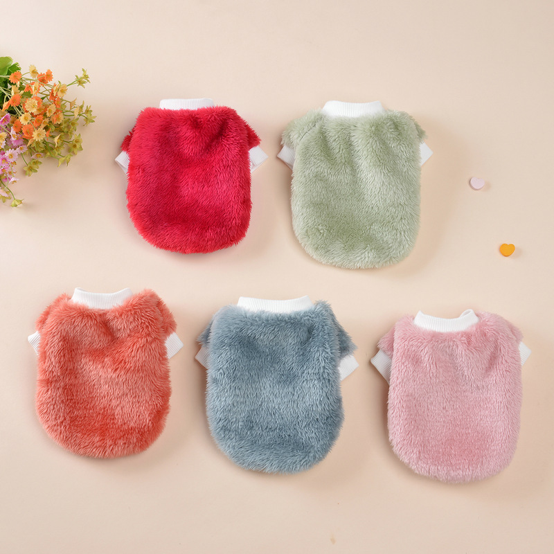 犬服 ふわふわもこもこ袖付き犬用トレーナー