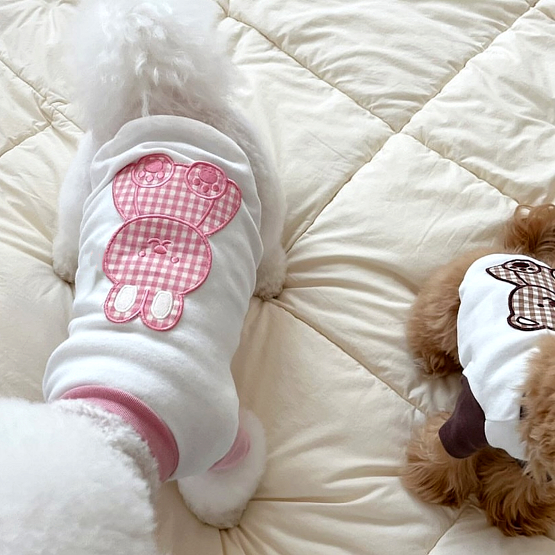 犬服 ふわふわ動物柄ペアTシャツ
