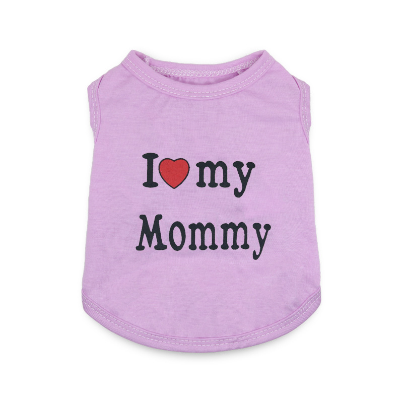 犬服 家族への愛情表現ハートメッセージ犬用Tシャツ