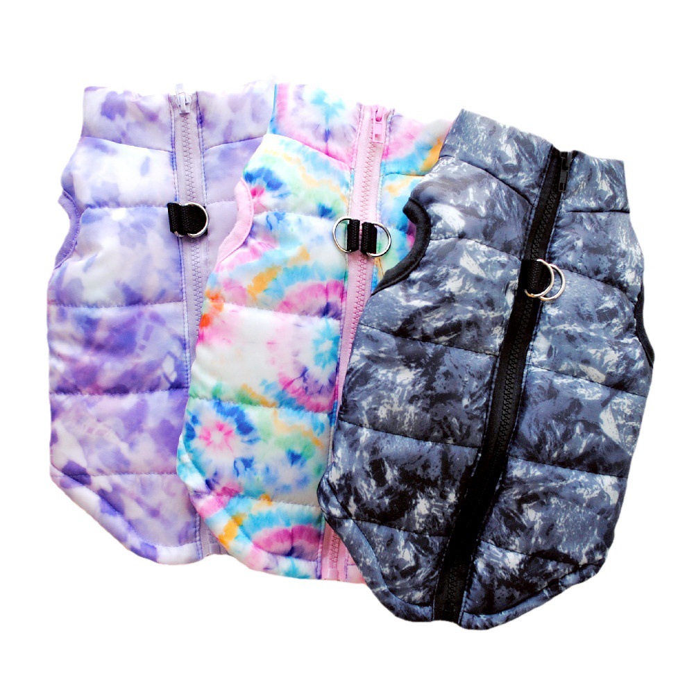 犬服 個性派デザイン中綿入り袖なし防寒ベスト