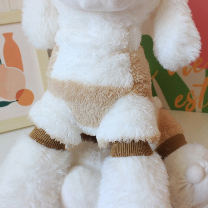 犬服 もこもこボーダー柄あったか犬服トレーナー