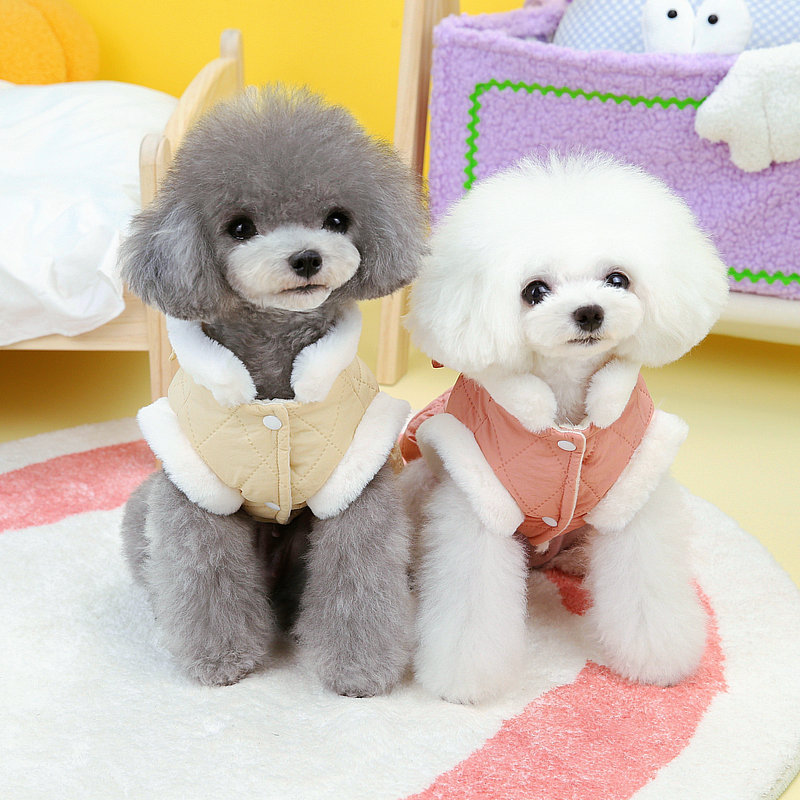 犬服 可愛いベスト型防寒着 中小型犬用秋冬新作