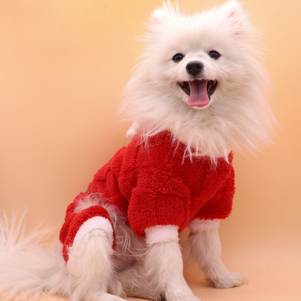 犬服 もこもこ生地のうさぎワンポイントトレーナー