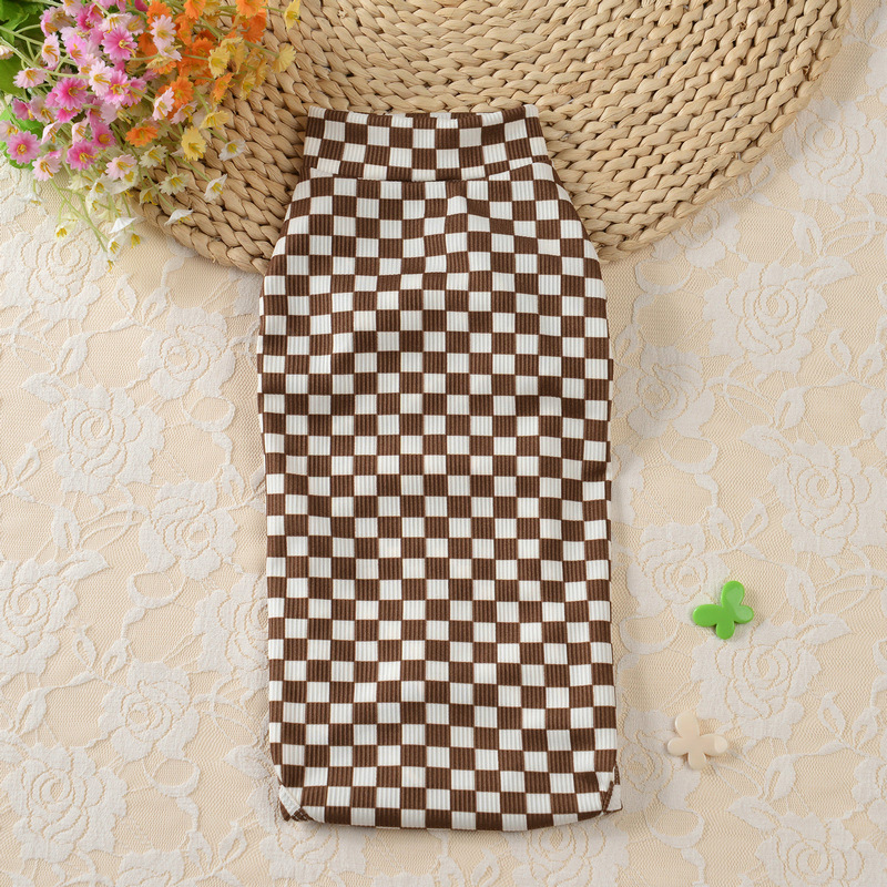 犬服 市松模様のカジュアル四つ足トレーナー