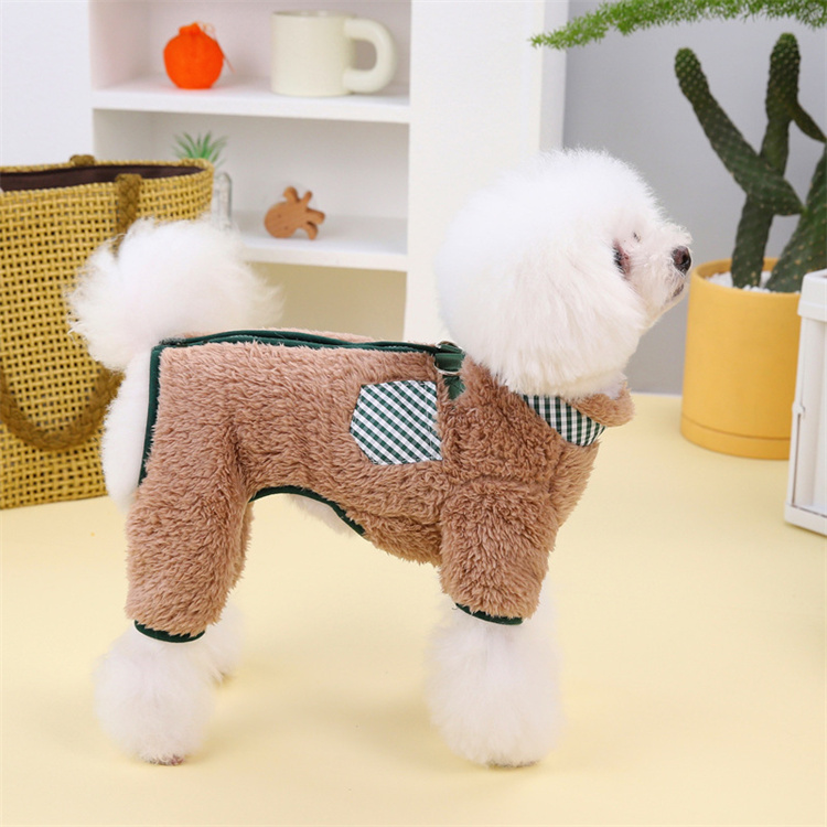 犬服 小型犬用もこもこ暖かベスト秋冬