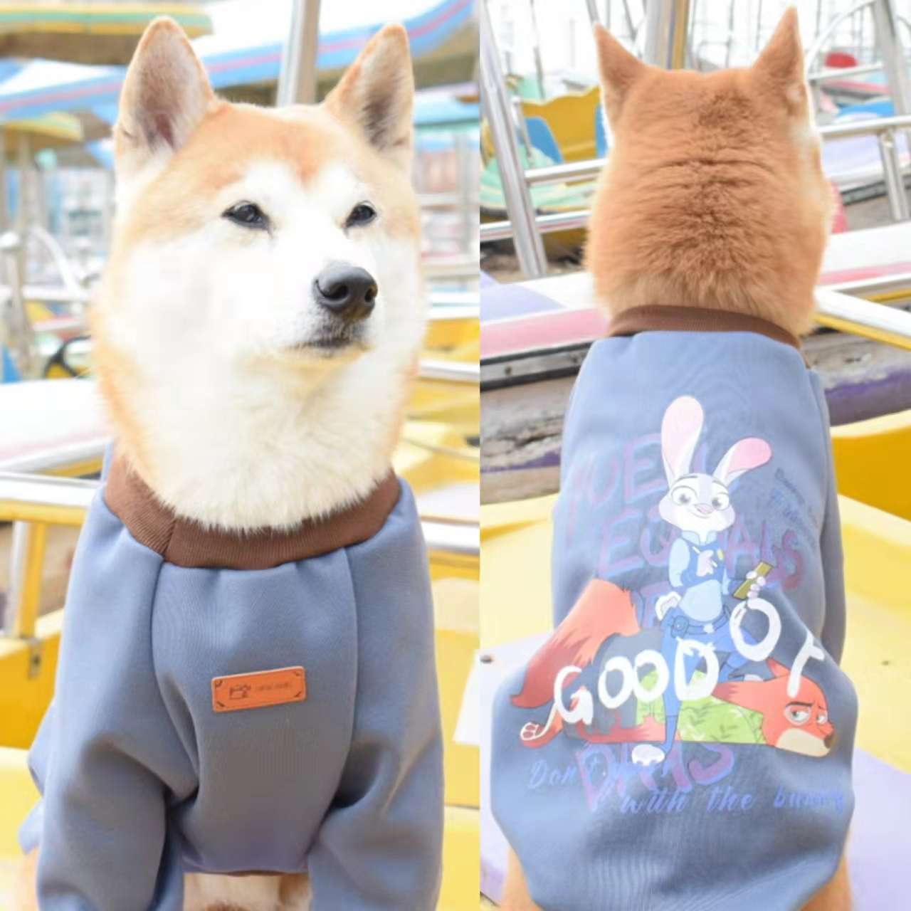 ×犬服 柴犬用キャラクタープリント着ぐるみ