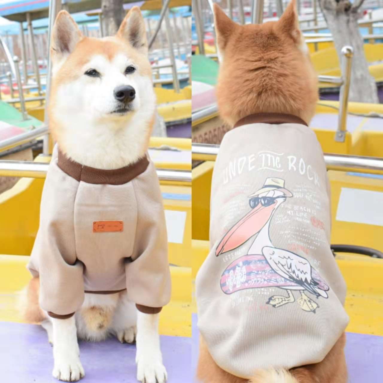 ×犬服 柴犬用キャラクタープリント着ぐるみ