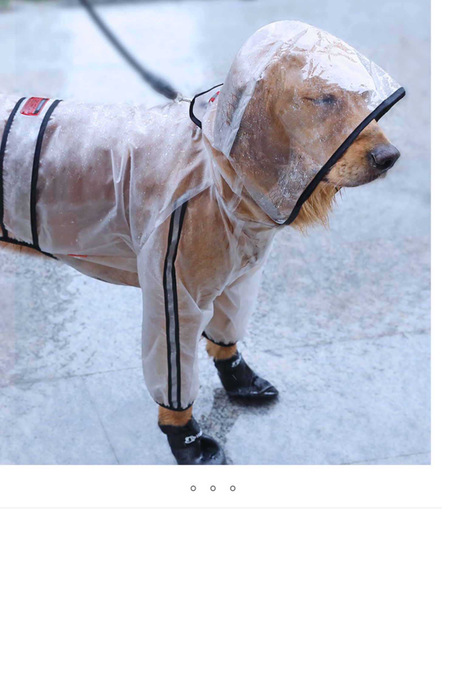 犬服 透明防水全身雨具四足付きフード付き犬服