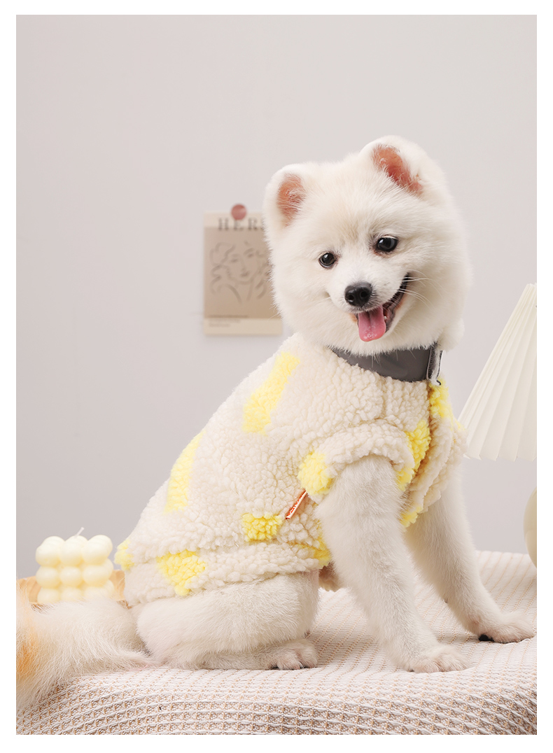 犬服 もこもこボア素材のハート柄あったかトレーナー