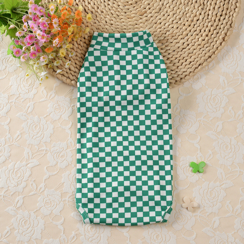 犬服 市松模様のカジュアル四つ足トレーナー