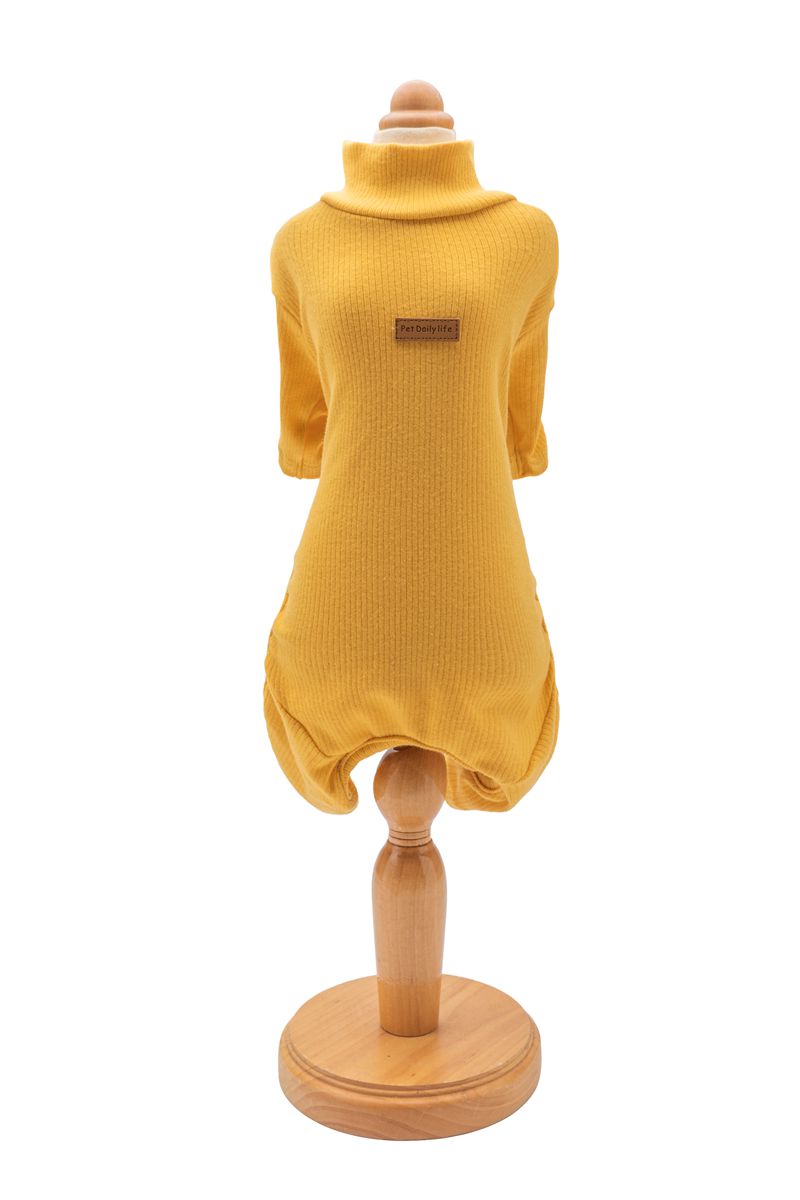犬服 四肢まで暖か全身タートルネックつなぎニット