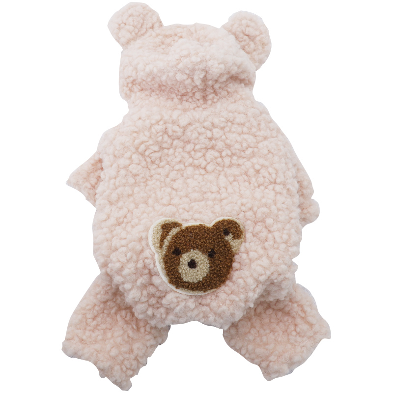 犬服 もこもこ素材の可愛い耳付きくま型パーカー