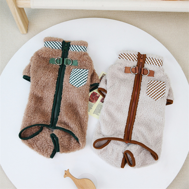 犬服 小型犬用もこもこ暖かベスト秋冬
