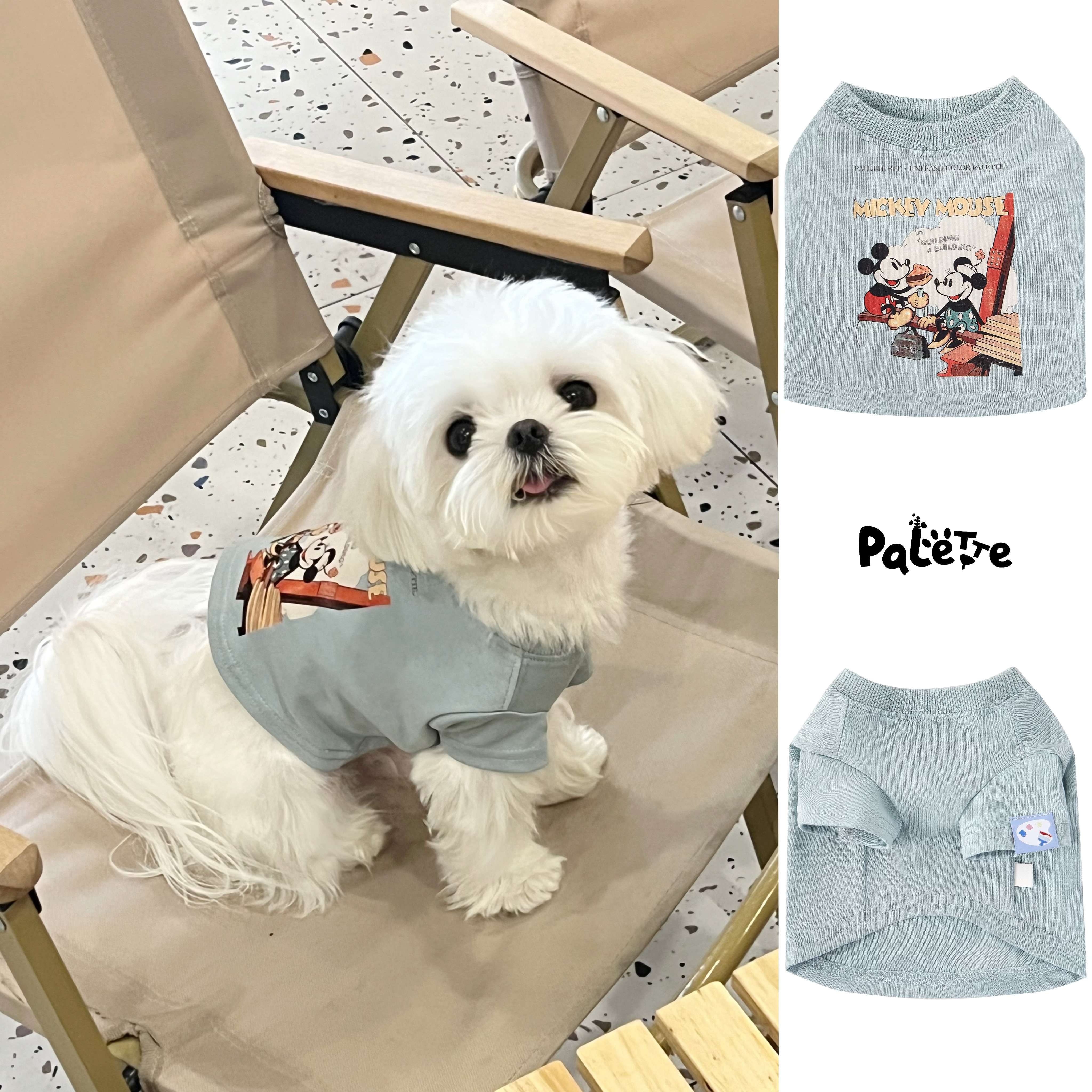 犬服  ミッキーマウス柄のわんちゃん用Tシャツ