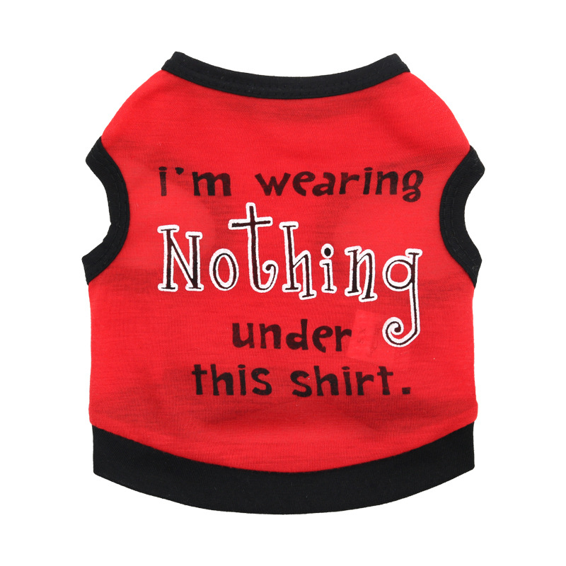 犬服 肉球プリント配色切替メッセージ犬用タンクトップ