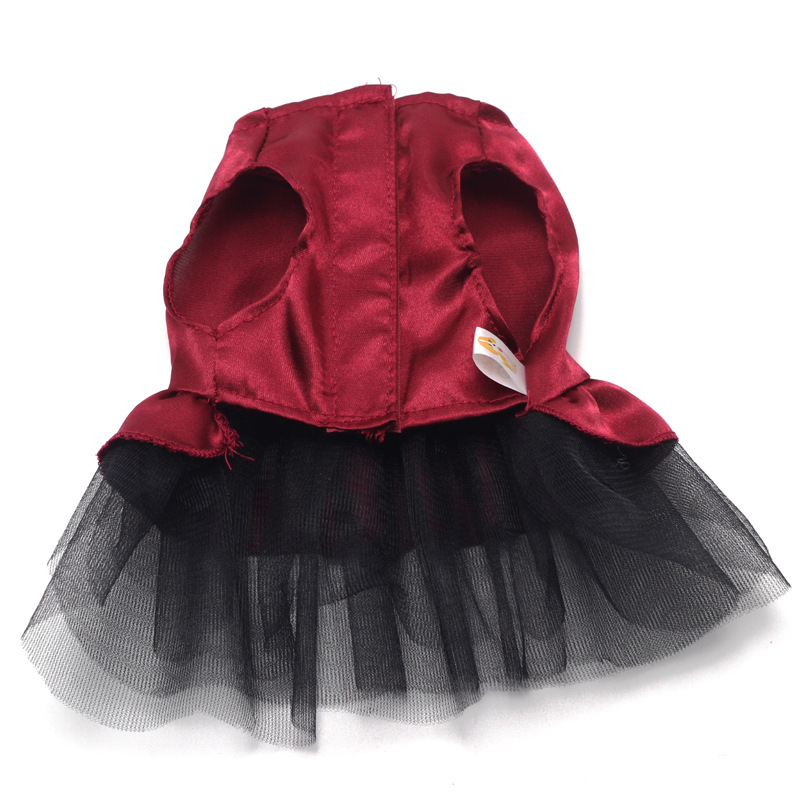 犬服 華やかお花飾り付きチュールスカート犬用ドレス