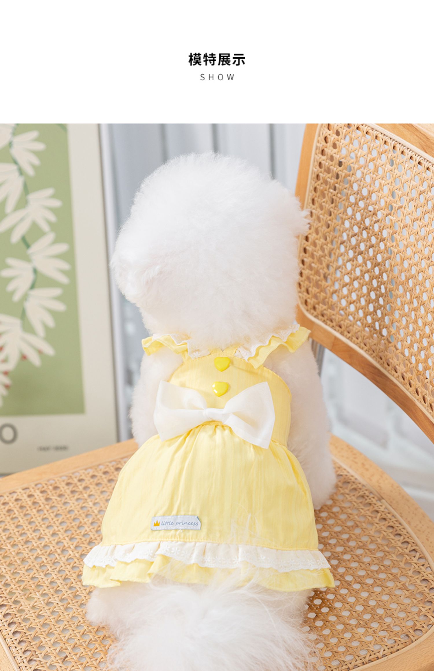 犬服 フリル襟プリーツスカート付き愛犬用ワンピース