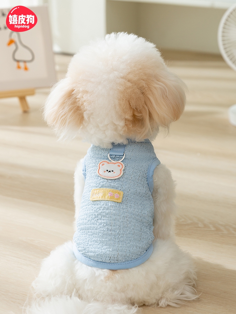 犬服 くまさんワッペン付きタンクトップ