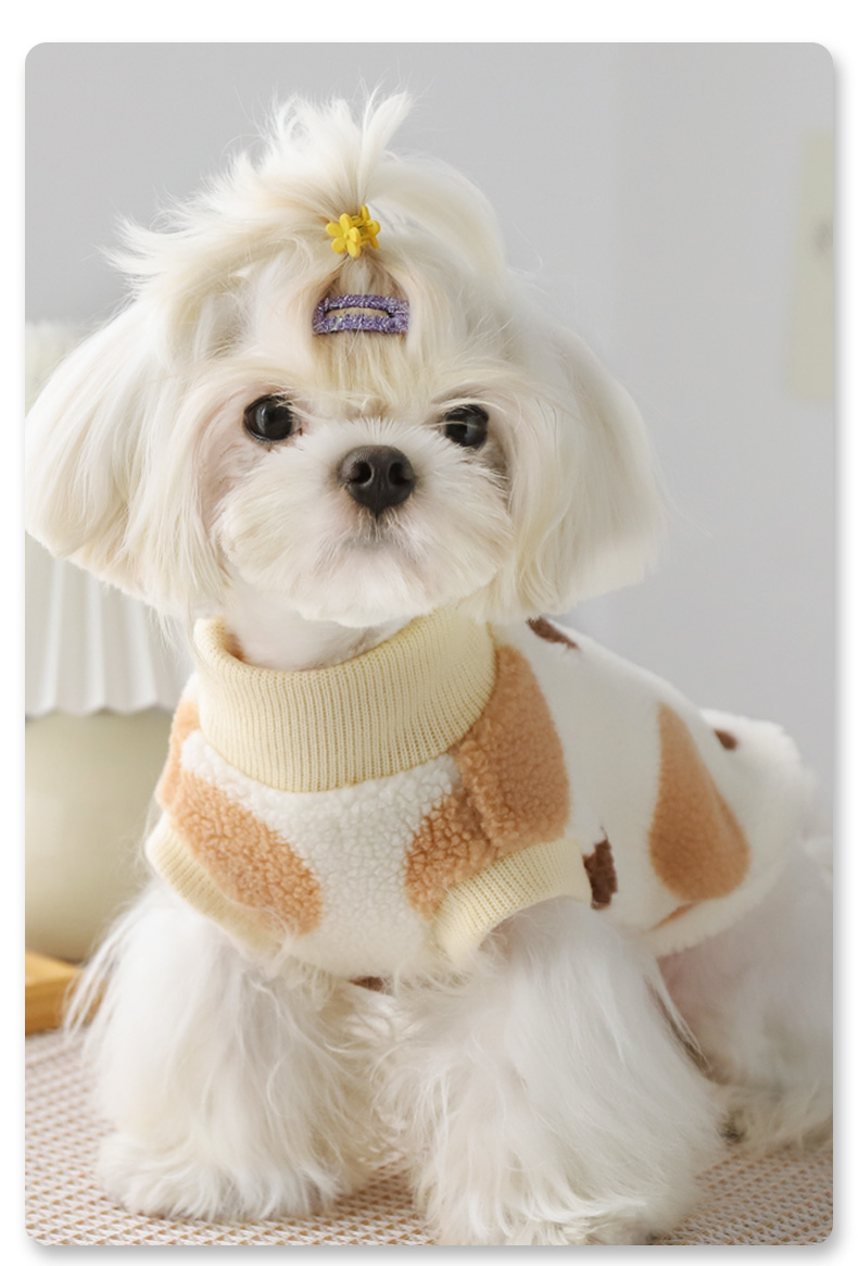 犬服 もこもこボア素材のハート柄あったかトレーナー