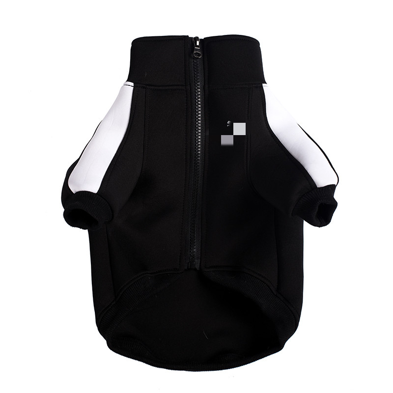 犬服 袖ラインがおしゃれなジップアップ犬用パーカー